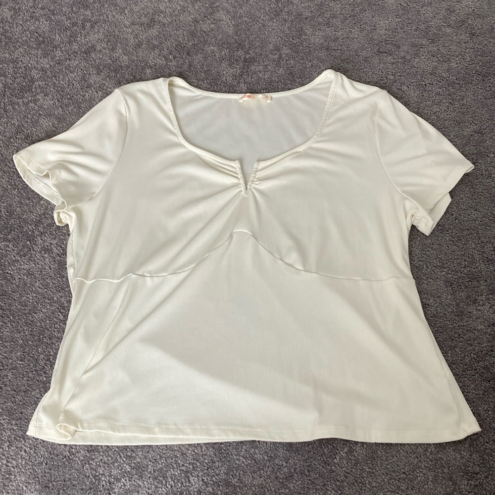 Women’s INTEMPO Square Neck Unlined Ribbed Top, 3X